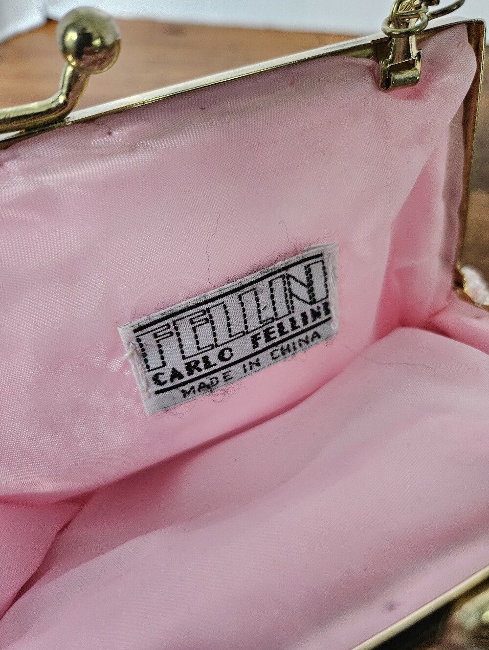 Vintage Beaded Pink Seashell Purse Evening Bag Carlo Fellini Evening Bag Clutch - Picture 7 of 13